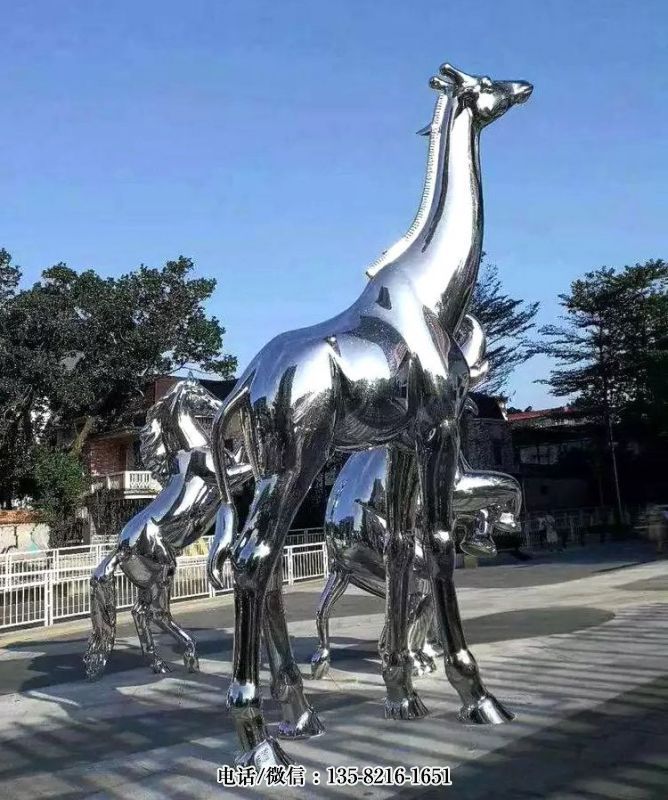 鏡面不銹鋼長頸鹿雕塑 鏡面不銹鋼長頸鹿雕塑