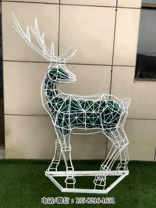 鏤空不銹鋼小鹿雕塑 鏤空不銹鋼小鹿雕塑
