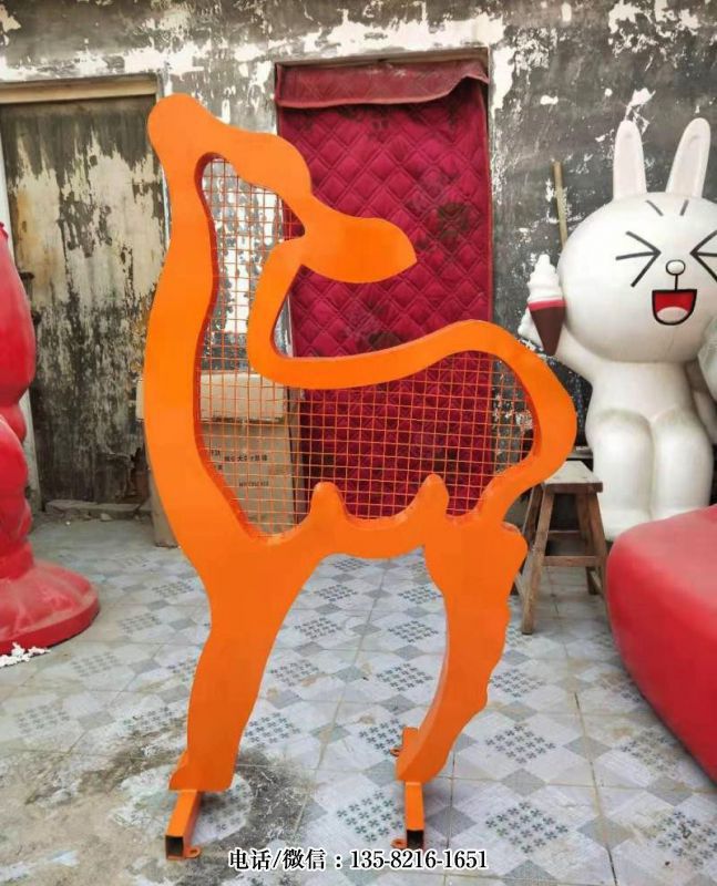 抽象梅花鹿不銹鋼雕塑擺件 抽象梅花鹿不銹鋼雕塑擺件
