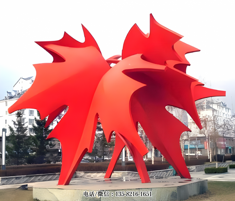 不銹鋼抽象楓葉雕塑 不銹鋼抽象楓葉雕塑