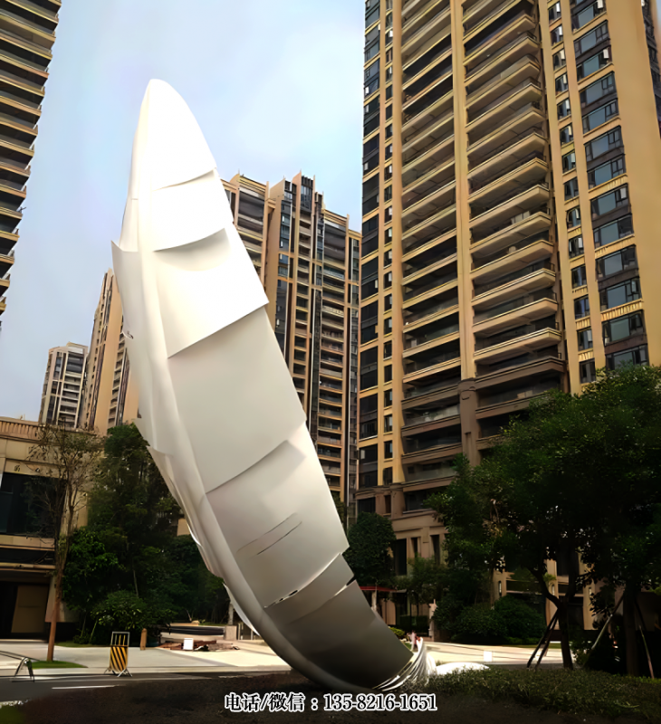 小區(qū)園林大型不銹鋼仿真羽毛景觀雕塑 小區(qū)園林大型不銹鋼仿真羽毛景觀雕塑