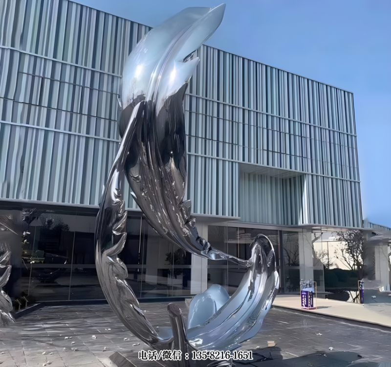 鏡面不銹鋼仿真羽毛景觀裝飾擺件 鏡面不銹鋼仿真羽毛景觀裝飾擺件