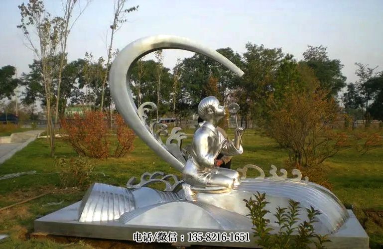不銹鋼公園人物雕塑定制 不銹鋼公園人物雕塑定制