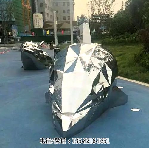幾何塊面抽象不銹鋼老鼠雕塑 幾何塊面抽象不銹鋼老鼠雕塑