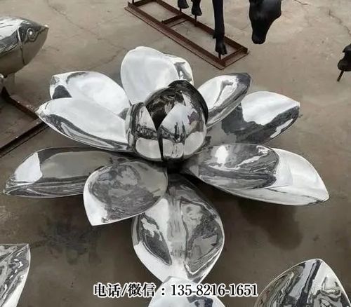 鏡面不銹鋼荷花雕塑 鏡面不銹鋼荷花雕塑
