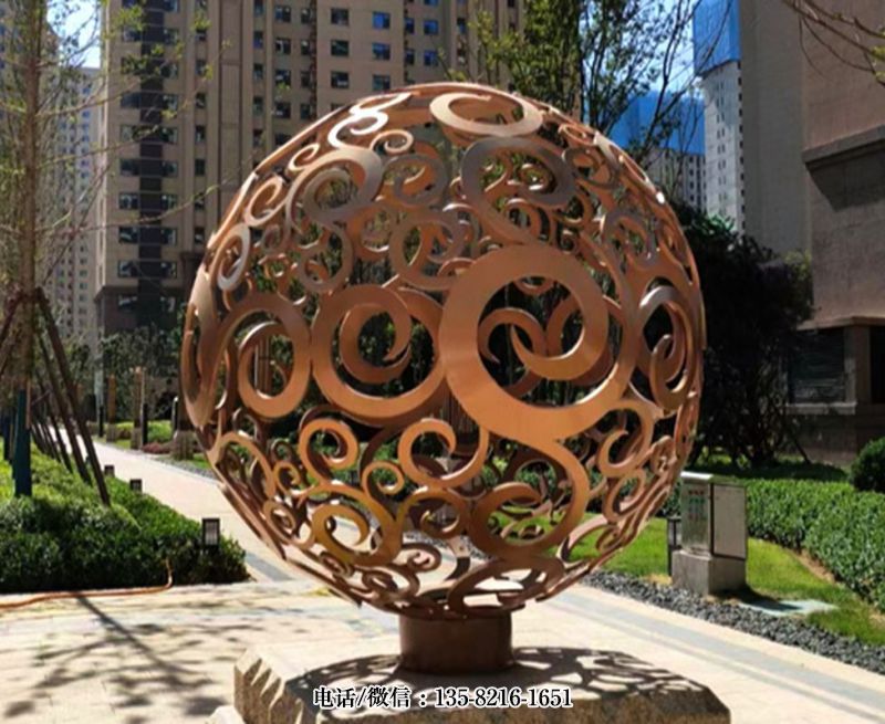 不銹鋼園林裝飾鏤空球雕塑擺件 不銹鋼園林裝飾鏤空球雕塑擺件