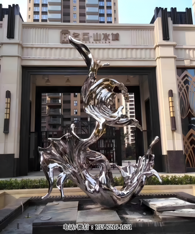 小區(qū)門口不銹鋼浪花景觀裝飾雕塑 小區(qū)門口不銹鋼浪花景觀裝飾雕塑