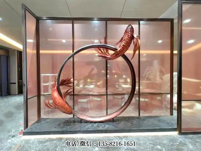 酒店大堂圓環(huán)鯉魚裝飾擺件 酒店大堂圓環(huán)鯉魚裝飾擺件