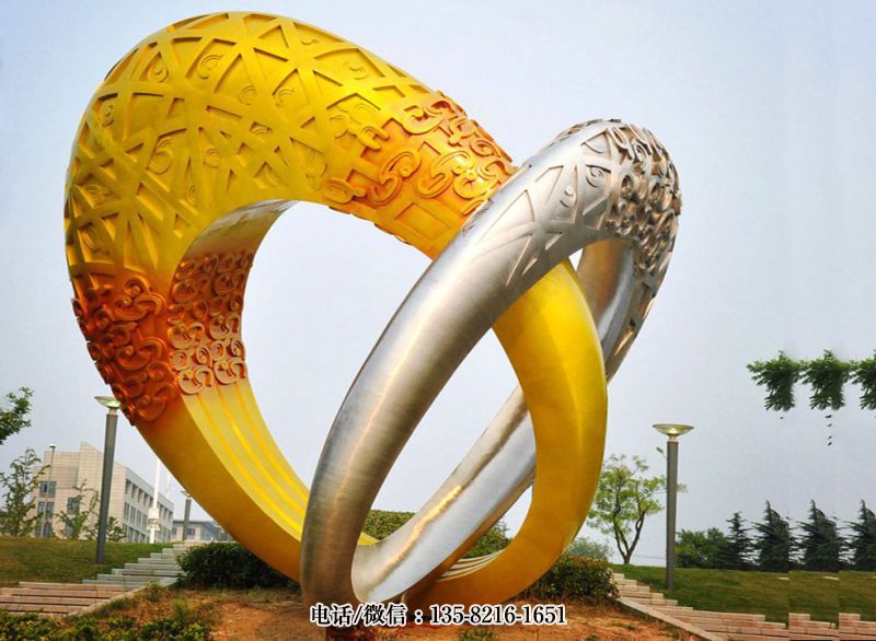 城市園林不銹鋼創(chuàng)意圓環(huán)景觀雕塑 城市園林不銹鋼創(chuàng)意圓環(huán)景觀雕塑