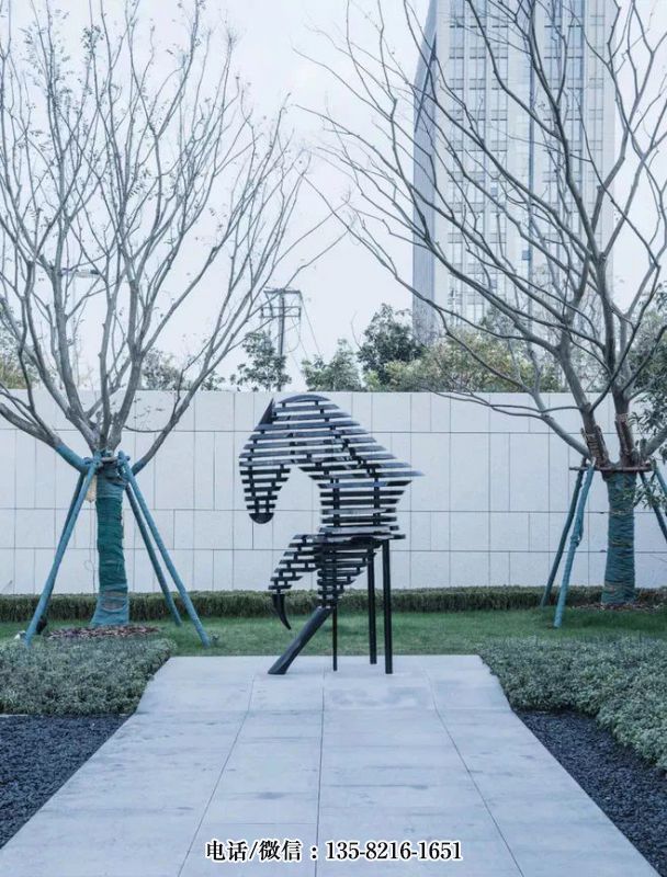 抽象不銹鋼馬園林景觀雕塑 抽象不銹鋼馬園林景觀雕塑