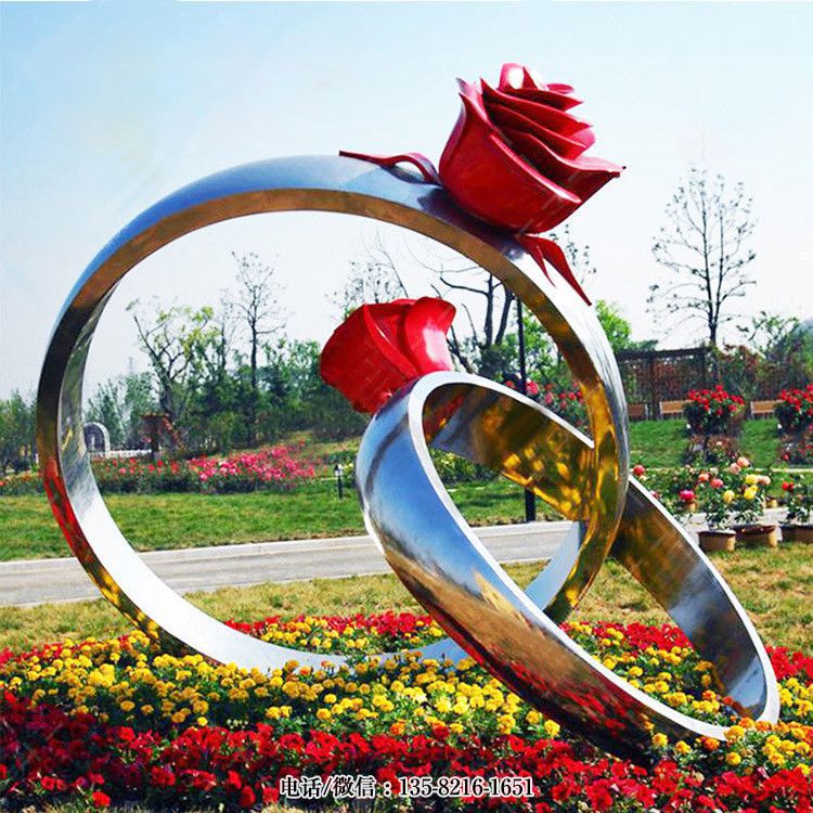 公園戒指圓環(huán)不銹鋼雕塑擺件 公園戒指圓環(huán)不銹鋼雕塑擺件