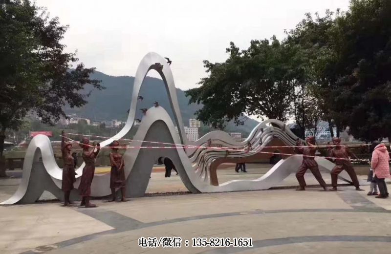 廣場不銹鋼抽象山峰景觀雕塑 廣場不銹鋼抽象山峰景觀雕塑